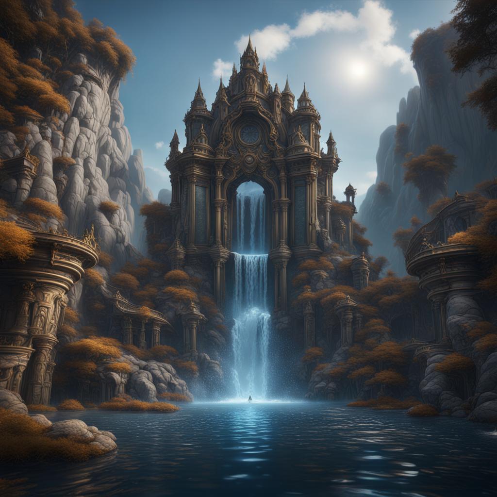 Water fall castle